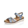 Remonte Damen Riemchensandalen D2058, Frauen Sandalen,lose Einlage,offene Schuhe,Strandschuhe,Riemen,Riemchen,halteriemen,blau Kombi (12),37 EU