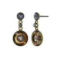 KONPLOTT Ohrstecker Ohrringe baumelnd Donutissima braun grau antik Messing