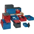 Transportbehälter L600xb400xh210mm Blau Pp Schwerlast Durchfassgr.seitenw.geschl