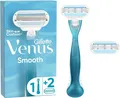 Gillette Venus Smooth Rasierer Damen, Damenrasierer + 2 Rasierklingen