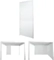 Aluminium Lamellenwand für Pergola HWC-N94 3x3m, Lamellenpaneel Modul Seitenwand Sichtschutz, 213x94cm weiß