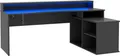 FORTE Gamingtisch Tezaur, Eckschreibtisch mit RGB-Beleuchtung, Tower rechts/links montierbar