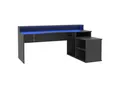 Mid.you Gamingtisch, Schwarz, Metall, Kunststoff, Holzwerkstoff, rechteckig, Wange, 125.4x91.1x200 cm, Kabeldurchlass, Stauraum, Arbeitszimmer, Schreibtische, Computertische