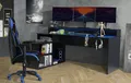 möbel-direkt.de Gamingtisch Tezaur in Schwarz (Komplett Set, 1 Gamingtisch), RGB Beleuchtung, ABS- Kanten
