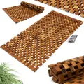 DeubaXXL DE Badvorleger Holz 80x50cm FSC®-zertifiziertes Akazienholz Gummistopper 190224
