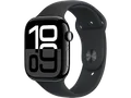 APPLE Watch Series 10 GPS 46 mm Smartwatch Aluminium Fluorelastomer, 140 - 190 mm, Diamantschwarz