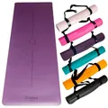 DIVASYA Premium Yogamatte rutschfest: Naturkautschuk rutschfest & japanische professional grip Oberfläche | 185x68x0,45cm | Tragegurt | 4,5mm dicke Yoga Matte | schadstofffrei