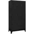 vidaXL Schließfachschrank Schwarz 90x45x180 cm Stahl
