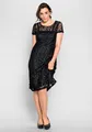 sheego Große Größen: Cocktailkleid mit Zierborten, schwarz, Gr.40-58 11621000289