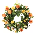 Rosen Rosenkranz Türkranz Wandkranz Blütenkranz Blumenkranz dekoriert Wanddeko Blüten Deko Künstlich Blume Haustür Kranz Geschenk Hochzeit Hochzeitsdeko Valentinstag Muttertag Wanddeko Rosenköpfe