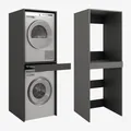 PLATAN ROOM Hochschrank Badschrank Waschmaschine Trockner Schrank Waschmaschinenschrank für Waschmaschine & Wäschetrockner Überbauschrank 187 x 65 x 66 cm Badregal (Anthrazit, 66 cm breit)