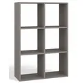 Selsey Standregal, Grau, Holzwerkstoff, 6 Fächer, Rechteckig, 110x75x30 cm, Wohnzimmer, Regale, Bücherregale