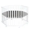 Roba Kids Laufgitter 6-eckig inkl. Schutzeinlage Graphite gesteppt Luxe weiß TOP