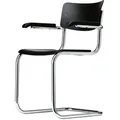 Thonet - S 43 F Stuhl, Chrom / Buche schwarz gebeizt (TP 29)