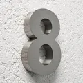 3D Hausnummer 8 Edelstahl V2A unbeleuchtet Arial