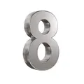 3D Hausnummer 8 Edelstahl V2A Arial Hausnummernschild Gebäudenummer Türnummer für die Montage im Außenbereich Rostfrei Witterungsbeständig Pflegeleicht Schriftart Arial