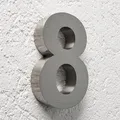 3D Hausnummer 8 Edelstahl in 3D Design Arial V2A Hausnummernschild