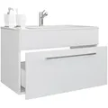 Mid.you Waschtischkombi, Weiß, Metall, 1 Schublade(n) Schubladen, 60 cm, hängend, Badezimmer, Waschbecken & Armaturen, Waschtische