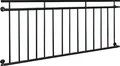 ECD Germany Französischer Balkon, 90x184 cm, mit 14 Füllstäben, Schwarz matt und rau, Balkongeländer aus pulverbeschichtetem Stahl