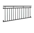 ECD Germany Brüstungsgeländer Französischer Balkon aus Edelstahl Balkongeländer Balkongitter, 184 cm Länge, 90 cm Höhe, Fenstergitter mit 14 Füllstäben Stabgeländer Geländer matt und rau