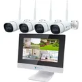 LUVISION Dual WLAN Funk Kamera Set Überwachungssystem mit Monitor Cloud 4 bis 8 IP Kameras & App - Weiß