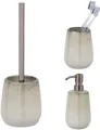 SCHÖNER WOHNEN-Kollektion Badaccessoire-Set »Marano«, Set, 3 tlg., Zahnputzbecher, Seifenspender & WC-Garnitur, Keramik mit Effektglasur