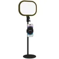 HOMCOM Tischlampe Tischleuchte mit Telefonhalterung, 5 Farbmodi & 10 Helligkeitsstufen Videolicht Videokonferenz Licht mit Memory-Funktion für Wohnzimmer, Schlafzimmer Metall, Schwarz
