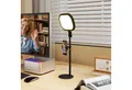 HOMCOM Tischleuchte dimmbare LED-Schreibtischlampemit Telefonhalterung, 5 Farbmodi, LED, für Schlafzimmer, Arbeitszimmer, Schwarz