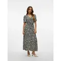 Vero Moda Sommerkleid VMALBA SS CALF DRESS WVN GA NOOS schwarz S (36)