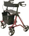 Drive Leichtgewicht Rollator Torro inkl. Tasche, Rückengurt und Stockhalter rot