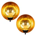 levandeo Wand Teelichthalter Ø 15cm Schwarz Gold Metall 2er Set Kerzenhalter Wanddeko Kerze Deko Wohndeko Kerzendeko Kerzenständer