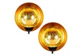 Levandeo® Kerzenständer, 2er Set Wand Teelichthalter Schwarz Gold Metall Kerzenhalter Wanddeko