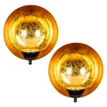 2er Set Wand Teelichthalter Schwarz Gold Metall Kerzenhalter Wanddeko Kerze Deko