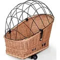 Hundefahrradkorb aus Weide mit Gitter für Gepäckträger XXL 60x39 cm (N-S)