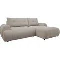 MIRJAN24 Ecksofa Fiorano, Wohnzimmer L-Form, Stilvoll Eckcouch mit Bettkasten und Schlaffunktion (Farbe: Velo 623, Seite: Rechts) - Beige