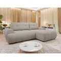 MIRJAN24 Ecksofa Fiorano, mit Bettkasten und Schlaffunktion, Rückenlehne in Form beweglicher Kissen beige