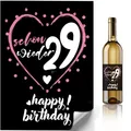 Schon wieder 29 Flaschenetiketten Geburtstag 2 Stück – Witzige selbstklebende Aufkleber für Wein Sekt Bier – originelle Geschenkidee Frau – lustige Deko – Herz Design – ideale Geburtstagsüberraschung