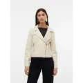 Vero Moda Bikerjacke VMJOSE SHORT FAUX SUEDE JACKET GA NOOS mit asymetrischem Reißverschluss beige XS (34)