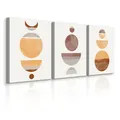 Leinwandbilder Set 3 Bilder 30x40 ABSTRAKTION Aquarell Kreise aztekische Muster