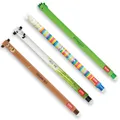 LEGAMI - Set mit 4 Gel-Radierstiften, Motive Dino, Teddybär, Panda, Lama, Kugel am Ende zum Entfernen der Tinte, Schwarz, Blau, Grün, Rot, Temperaturempfindlich, Spitzendurchmesser 0,7 mm