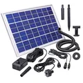 CLGarden Solar Springbrunnenpumpe NASP4-S Set mit Akku LED Beleuchtung Schlauch Pumpe für Springbrunnen Quellstein Garten Brunnen 500 l/h 12V