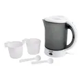 Adler AD 1268 Mini-Wasserkocher  0,6 L weiß grau transparent Blümchen Reise Set
