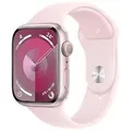 Apple Watch Series 9 45 mm Aluminiumgehäuse rosé am Sportarmband M/L hellrosa [Wi-Fi]