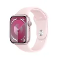 Apple Watch Series 9 [GPS, inkl. Sportarmband M/L hellrosa] 45mm Aluminiumgehä W