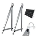Balkonkraftwerk Halterung Solarhalterung 114cm für Geländer Balkon PV Modul Aufständerung 45 Zoll verstellbar Winkel 0-90 Grad (2 Stück - 1 Modul - Balkon/Geländer)