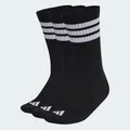 adidas Unisex 3Stripes Cushioned Sportswear Crew Socks 3 Pair Pack, black/white/white, 40-42