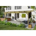 SKANHOLZ Terrassenüberdachung "Ancona", Breite: 648 cm, Dach: Polycarbonat (PC), natur - beige