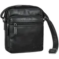 STILORD Schultertasche "Kony" Vintage Umhängetasche Herren Leder Robuste Kleine Messenger Bag schwarz