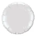 Amscan 2059501 - Standard Folienballon Rund, weiß metallic, Durchmesser, 43cm, Luftballon, Heliumballon