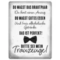speecheese Metallschild Bitte sei mein Trauzeuge Metallschild XL in 21x28 cm 28 x 21 cm | 21 cm x 28 cm